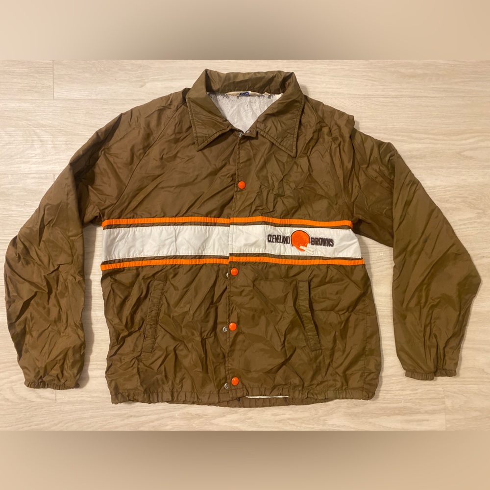 Vintage Cleveland Browns Button Up Windbreaker Jacket
